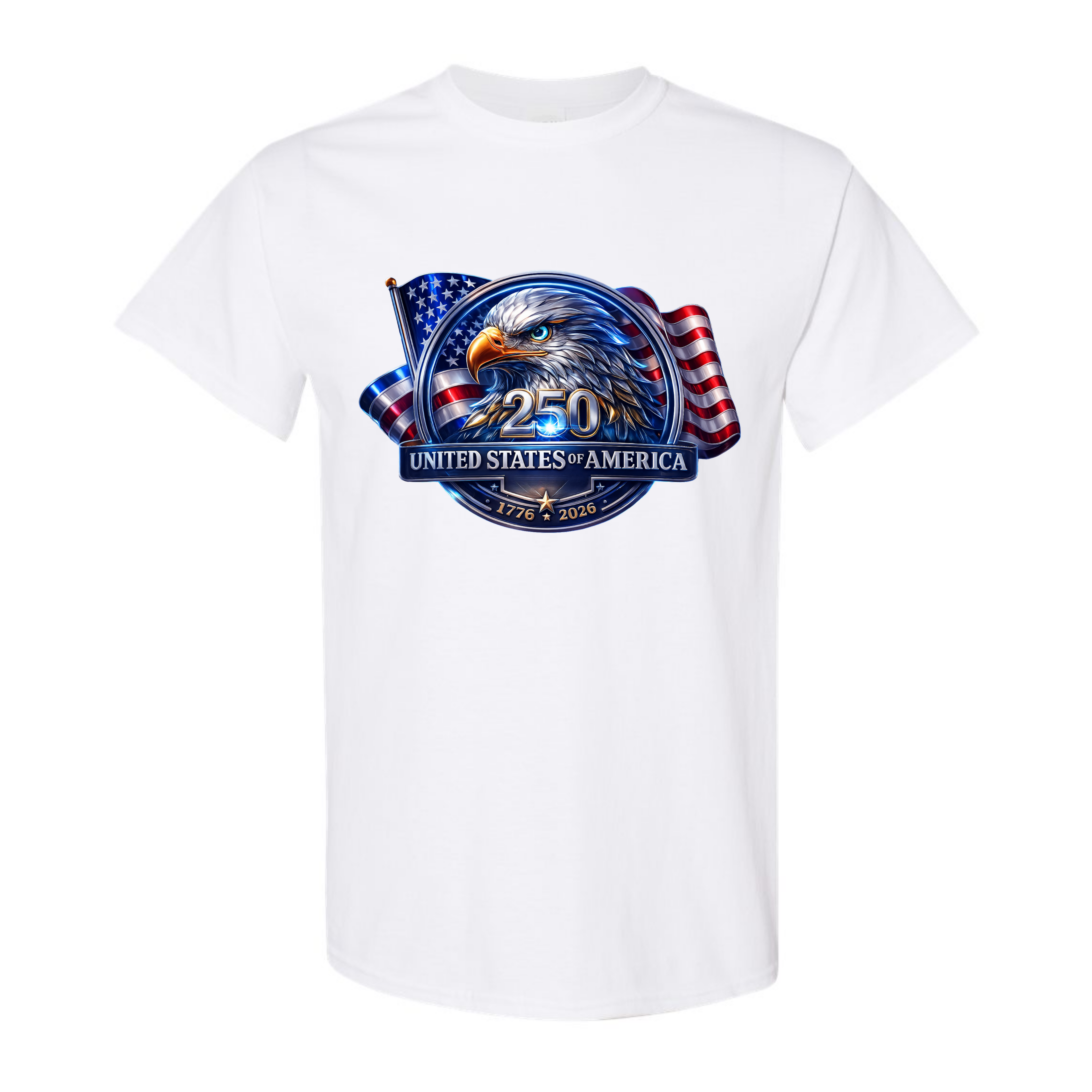 America 250 Shirt 1776–2026 | Modern Patriotic Eagle Badge USA 250 Independence Day T-Shirt