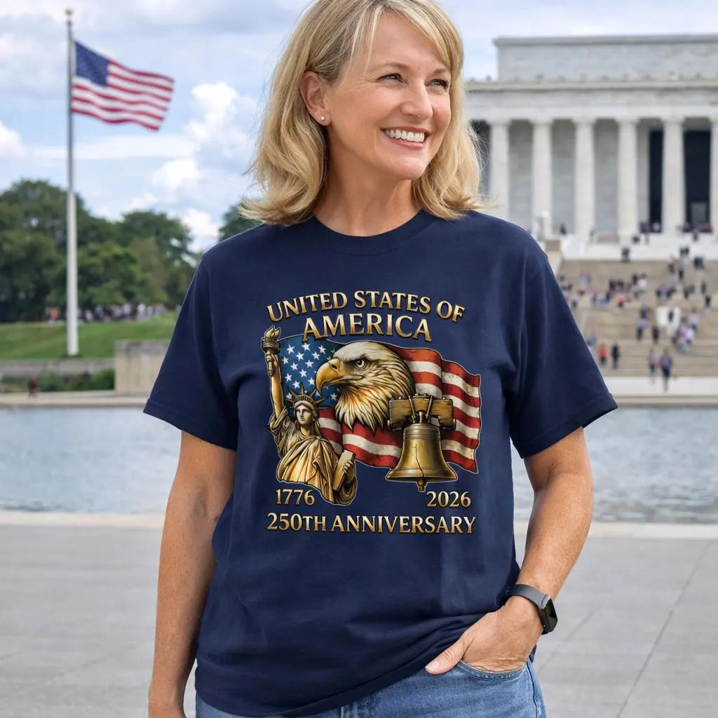 250th Anniversary America T-Shirt – 1776–2026 Patriotic Eagle Design. America 250