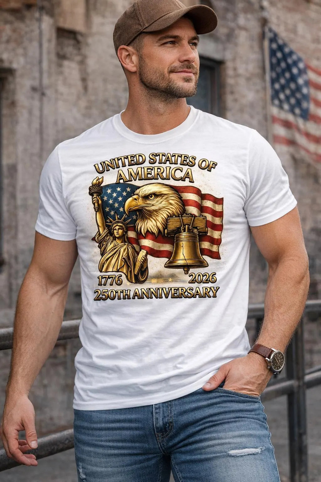 250th Anniversary America T-Shirt – 1776–2026 Patriotic Eagle Design. America 250