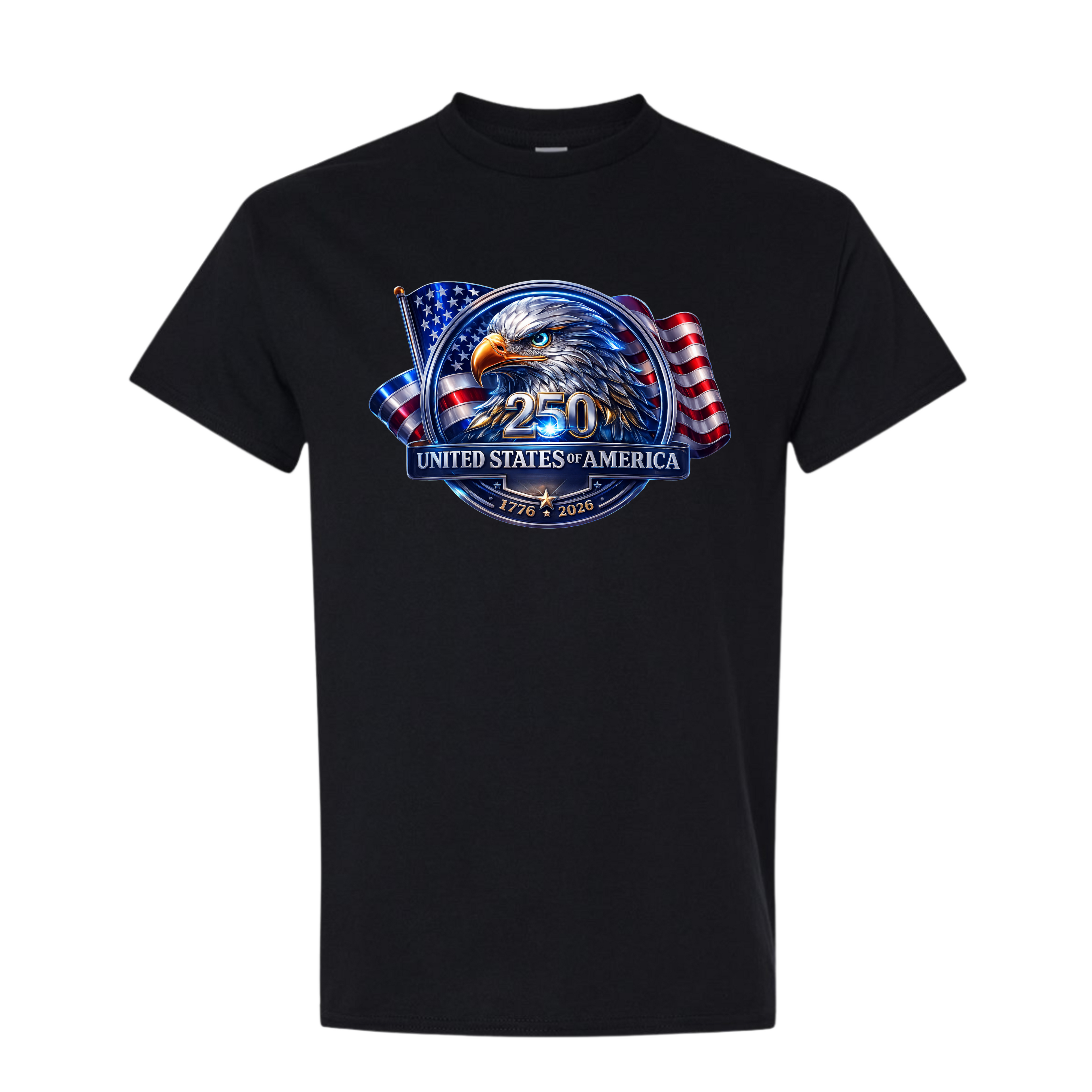 America 250 Shirt 1776–2026 | Modern Patriotic Eagle Badge USA 250 Independence Day T-Shirt