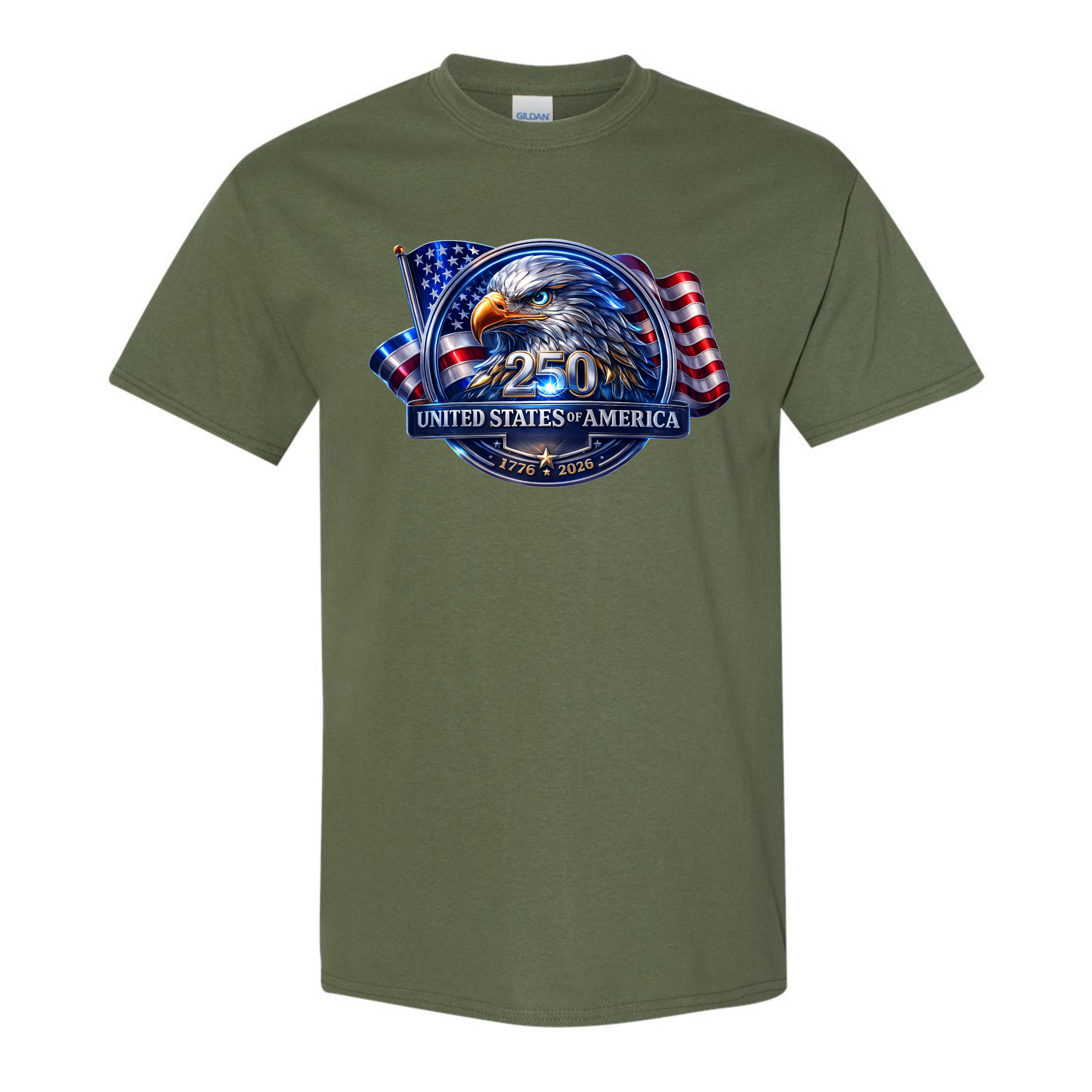 America 250 Shirt 1776–2026 | Modern Patriotic Eagle Badge USA 250 Independence Day T-Shirt