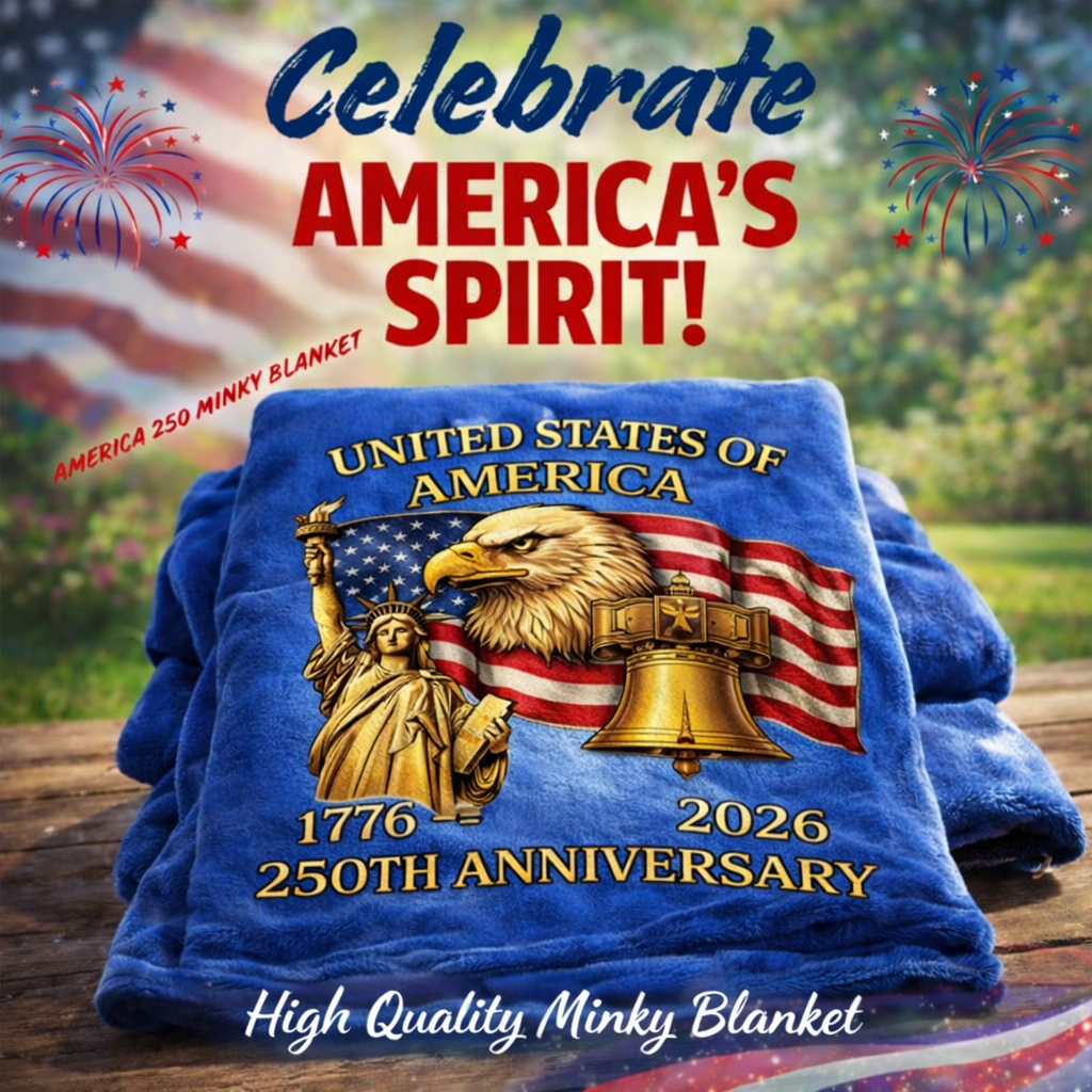 America 250 Minky Blanket – Celebrate America’s Spirit (1776–2026)
