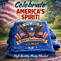 USA 250th Anniversary Blanket – Patriotic Eagle Throw, Independence Day Decor