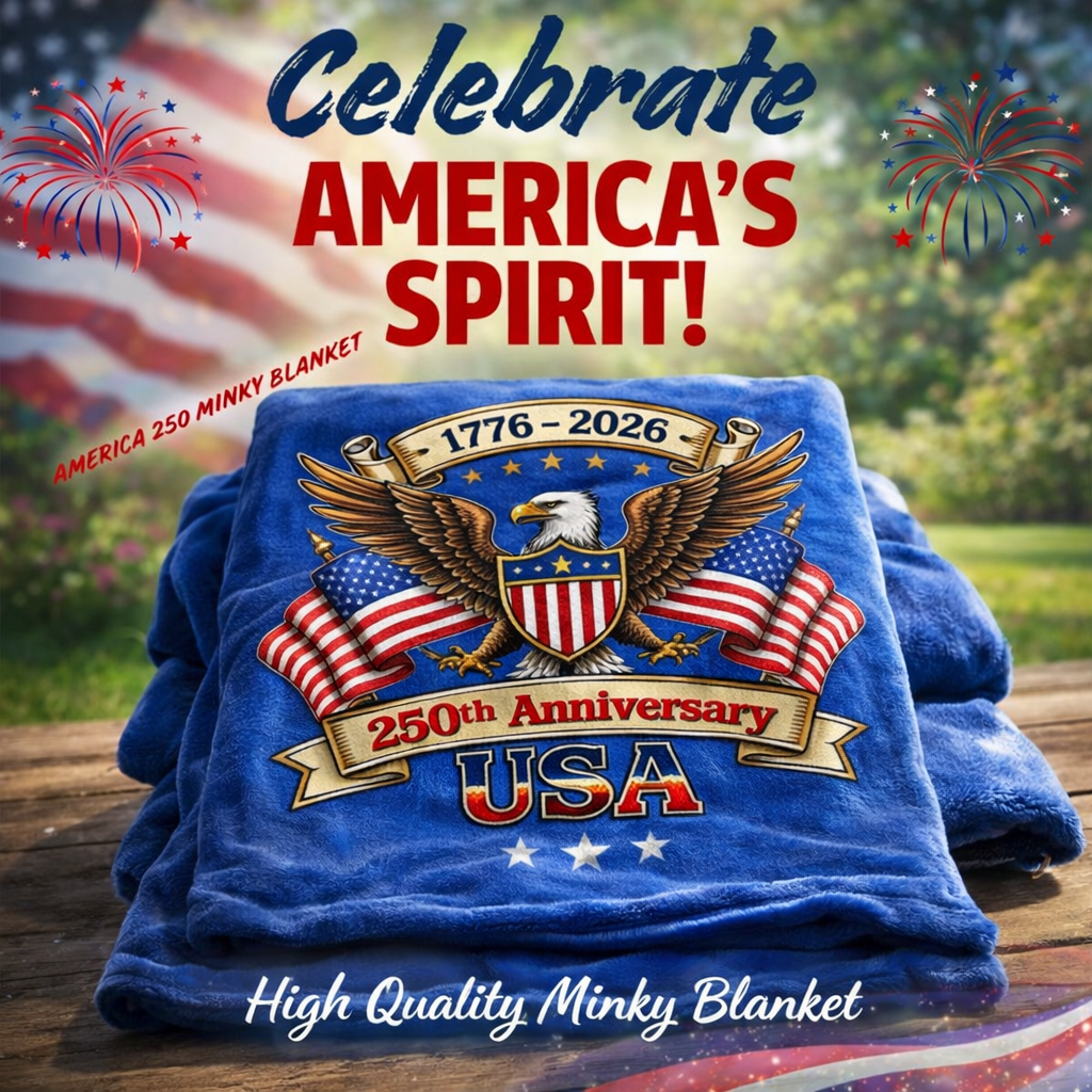 USA 250th Anniversary Blanket – Patriotic Eagle Throw, Independence Day Decor