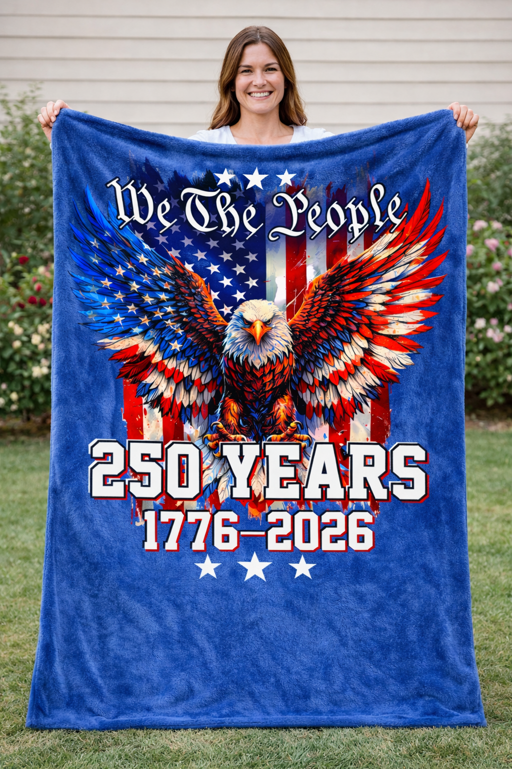 America 250th Anniversary Patriotic Eagle Throw | USA 1776–2026 Home Decor