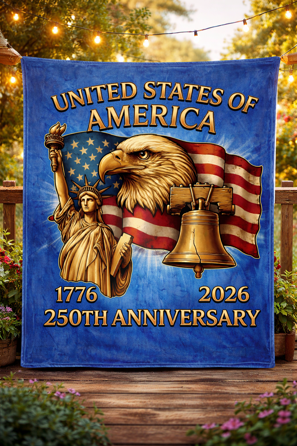 America 250 Minky Blanket – Celebrate America’s Spirit (1776–2026)