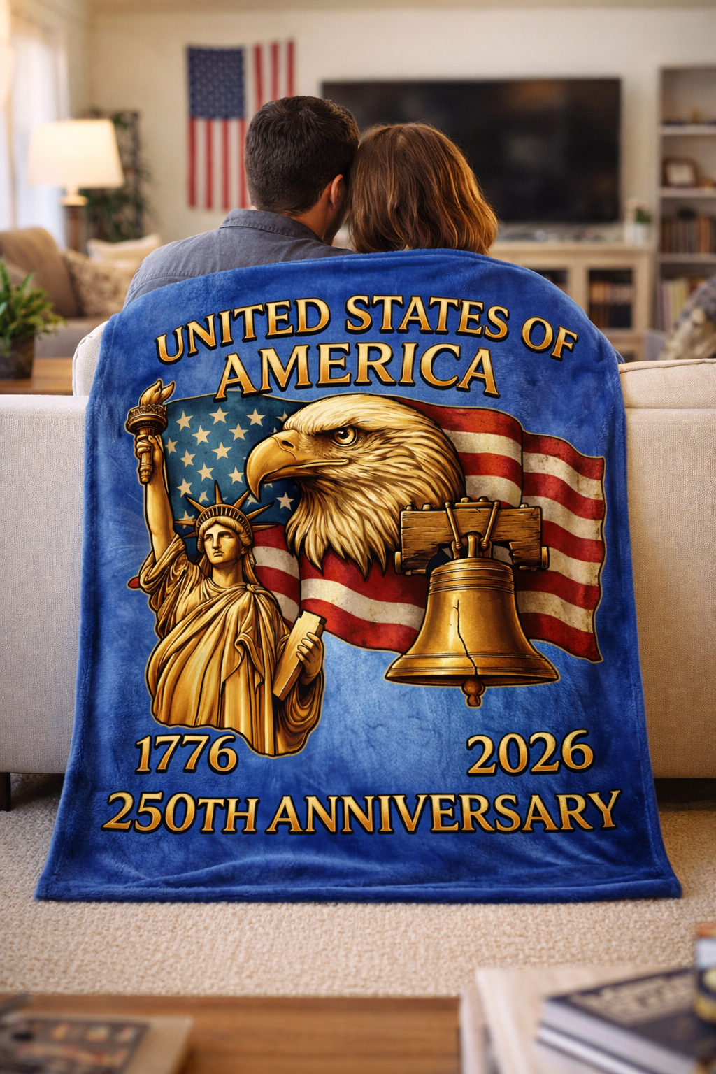 America 250 Minky Blanket – Celebrate America’s Spirit (1776–2026)