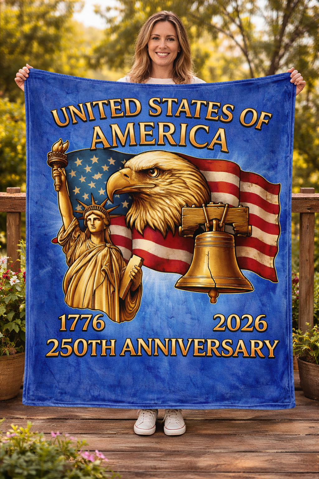 America 250 Minky Blanket – Celebrate America’s Spirit (1776–2026)