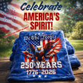 America 250th Anniversary Patriotic Eagle Throw | USA 1776–2026 Home Decor