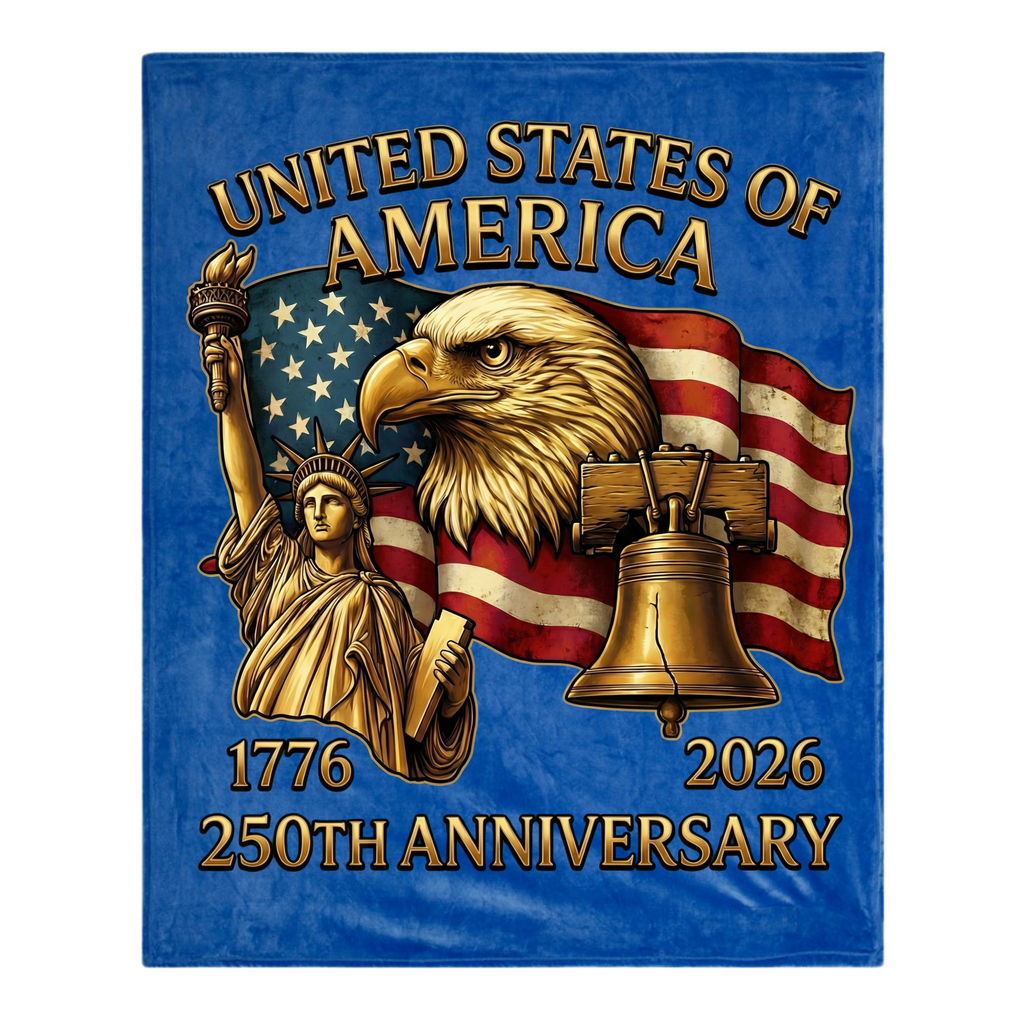 America 250 Minky Blanket – Celebrate America’s Spirit (1776–2026)