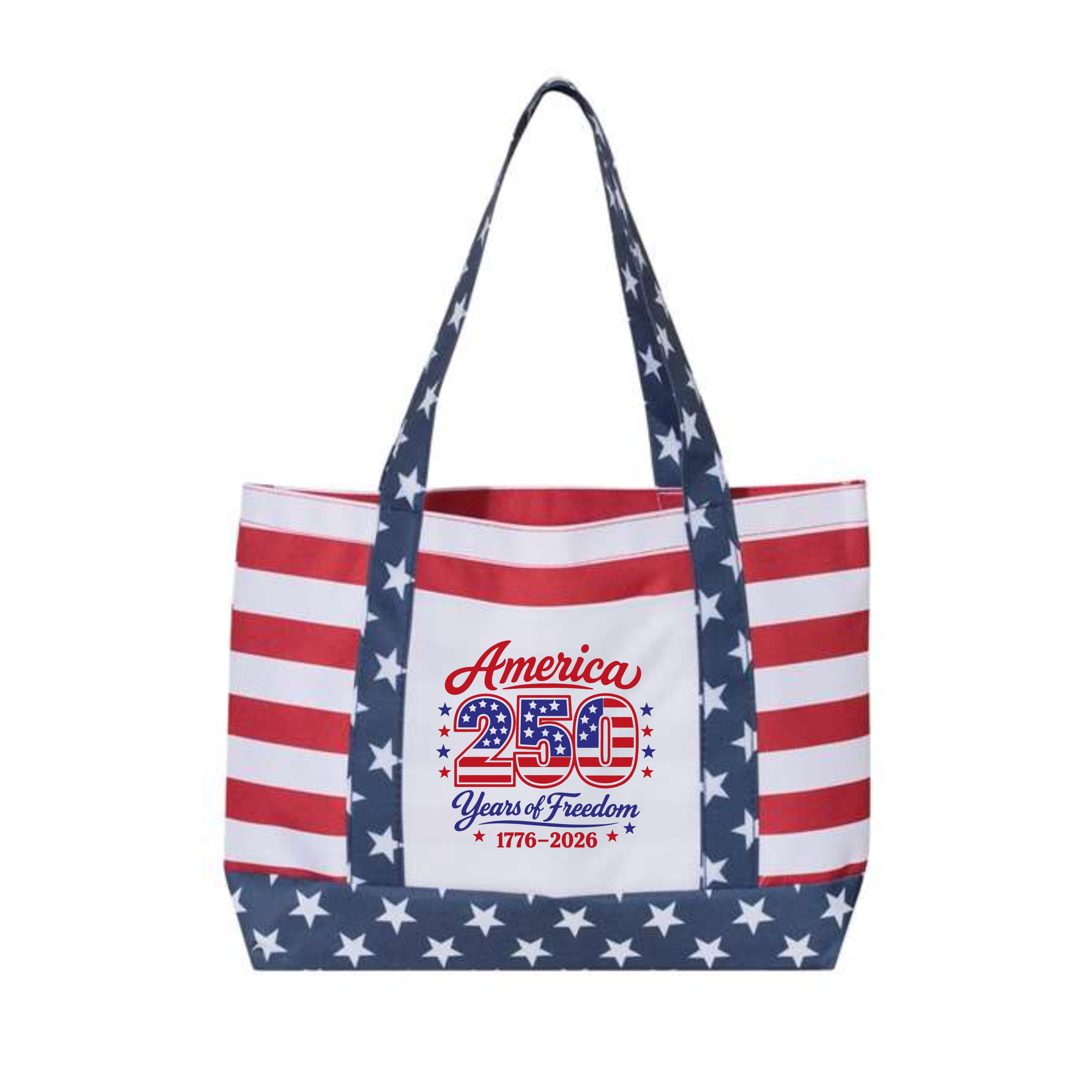 Americana Beach Tote | Stars & Stripes | Custom DTF Printed | OAD5052. As low as $17.99 ea.