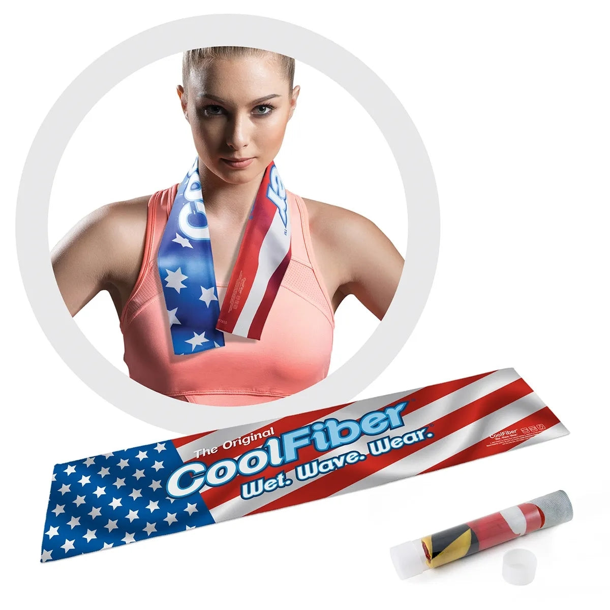 7" x 33" CoolFiber™ Cooling Towel - Full-Color, Full Bleed