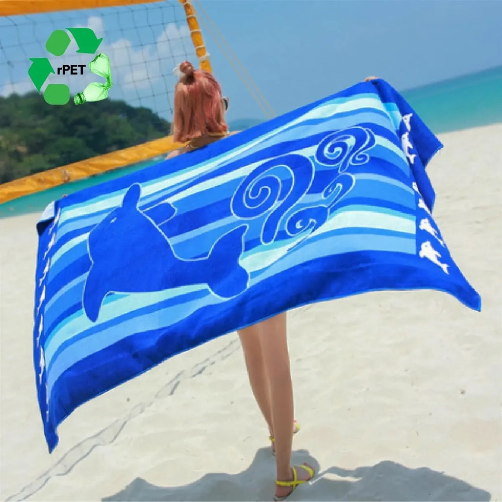 Custom Logo 25" x 50" Eco-Friendly Microfiber Beach Towel