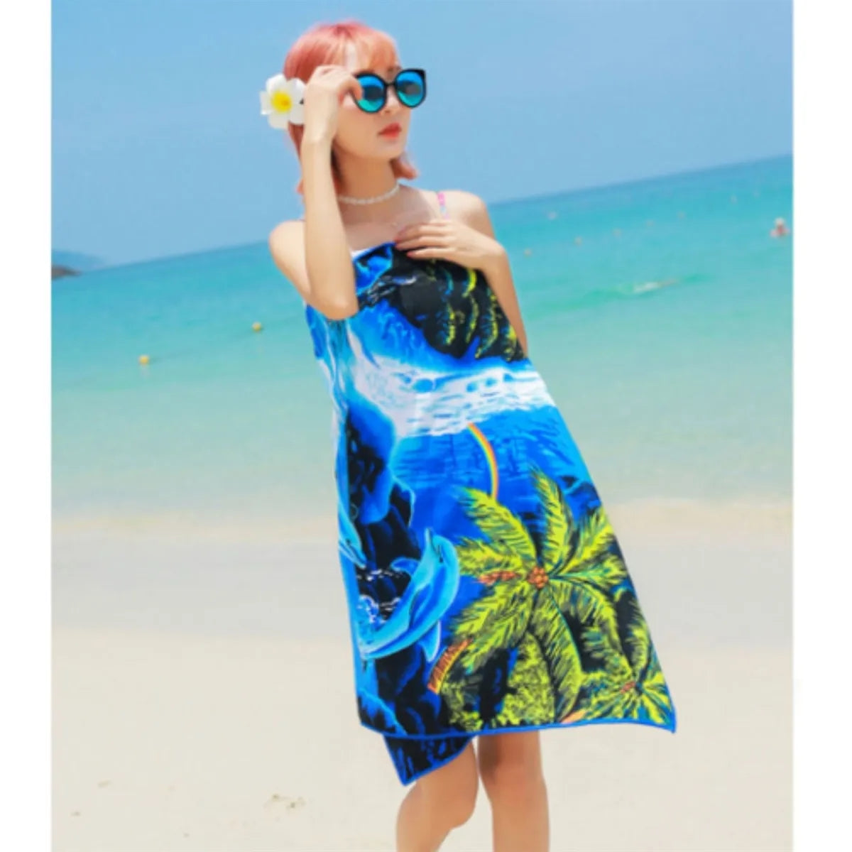 Custom Logo 25" x 50" Eco-Friendly Microfiber Beach Towel