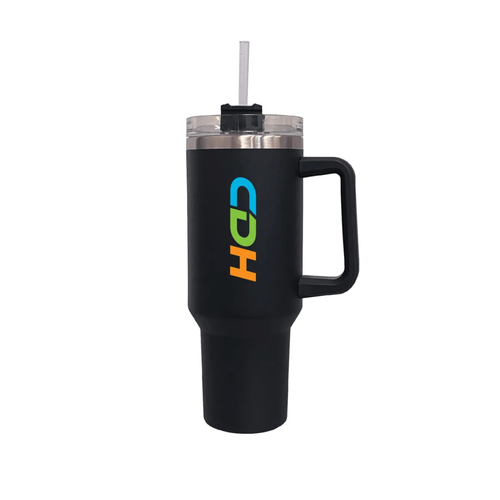 40 oz. Stainless Vacuum Insulated Mug w/ Handle, Lid & Straw