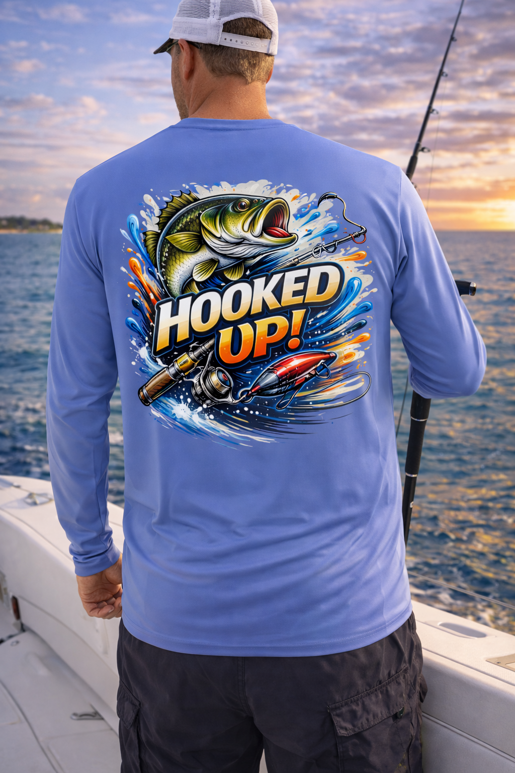 Long Sleeve Performance Fishing Shirt-Hooked Up
