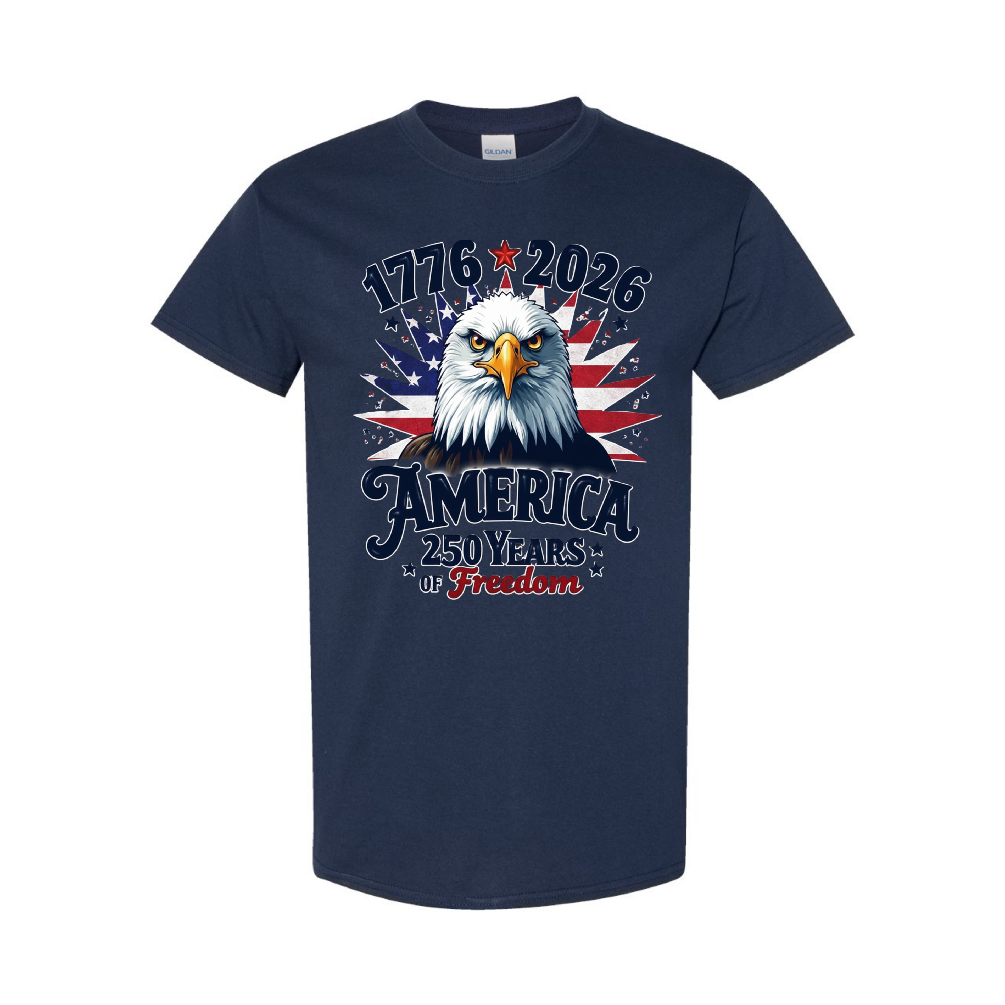 America 250 T-Shirt – Patriotic Eagle, 250 Years of Freedom