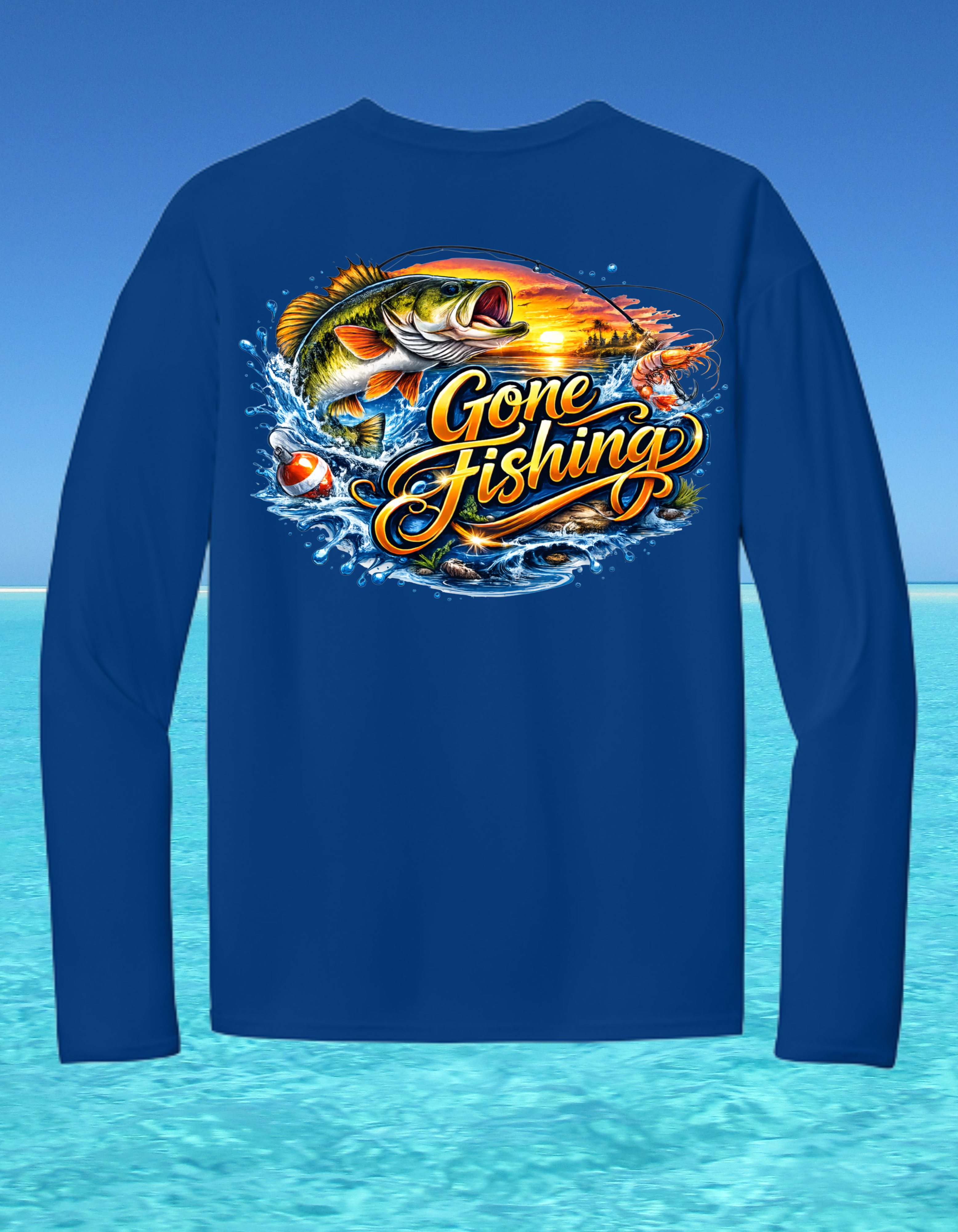 Long Sleeve Performance Fishing Shirt-Gone Fishing