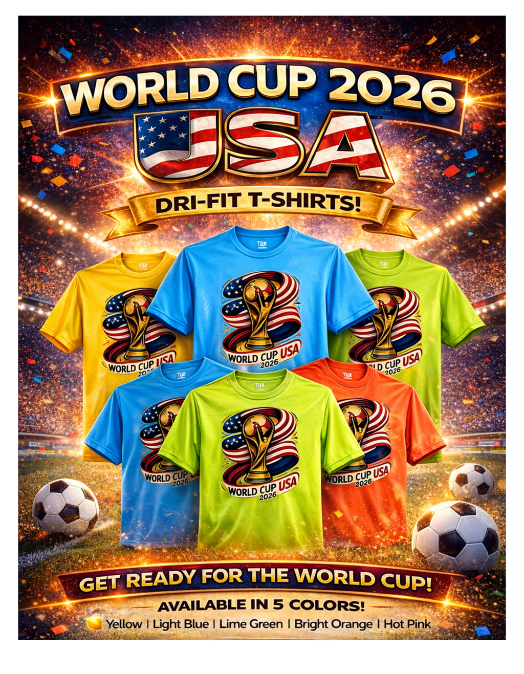 World Cup 2026 USA Performance Dri-Fit T-Shirt-Moisture-Wicking