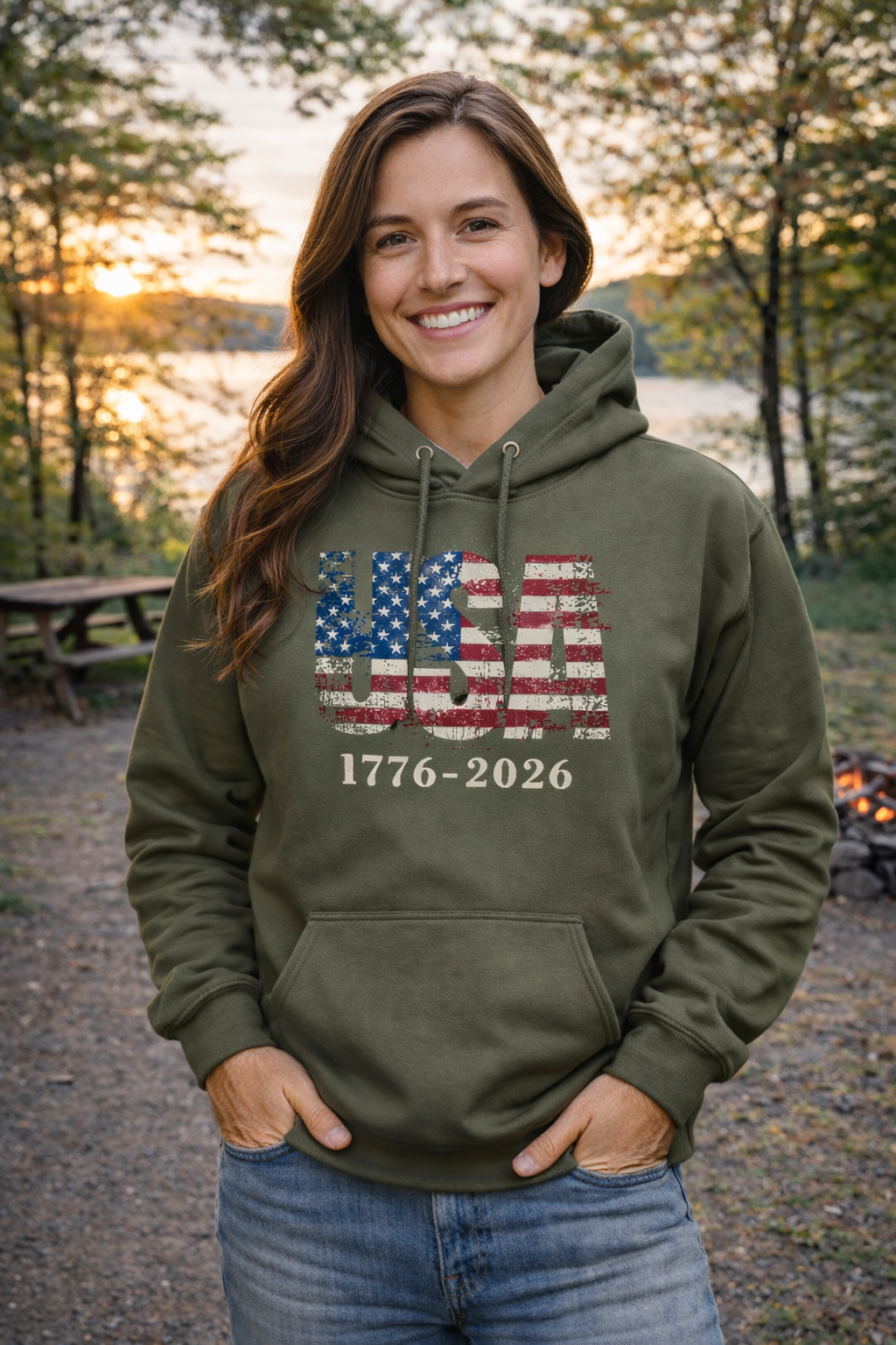USA 250 Hoodie – 1776-2026 America Anniversary Patriotic Hoodie | Vintage American Flag Hoodie