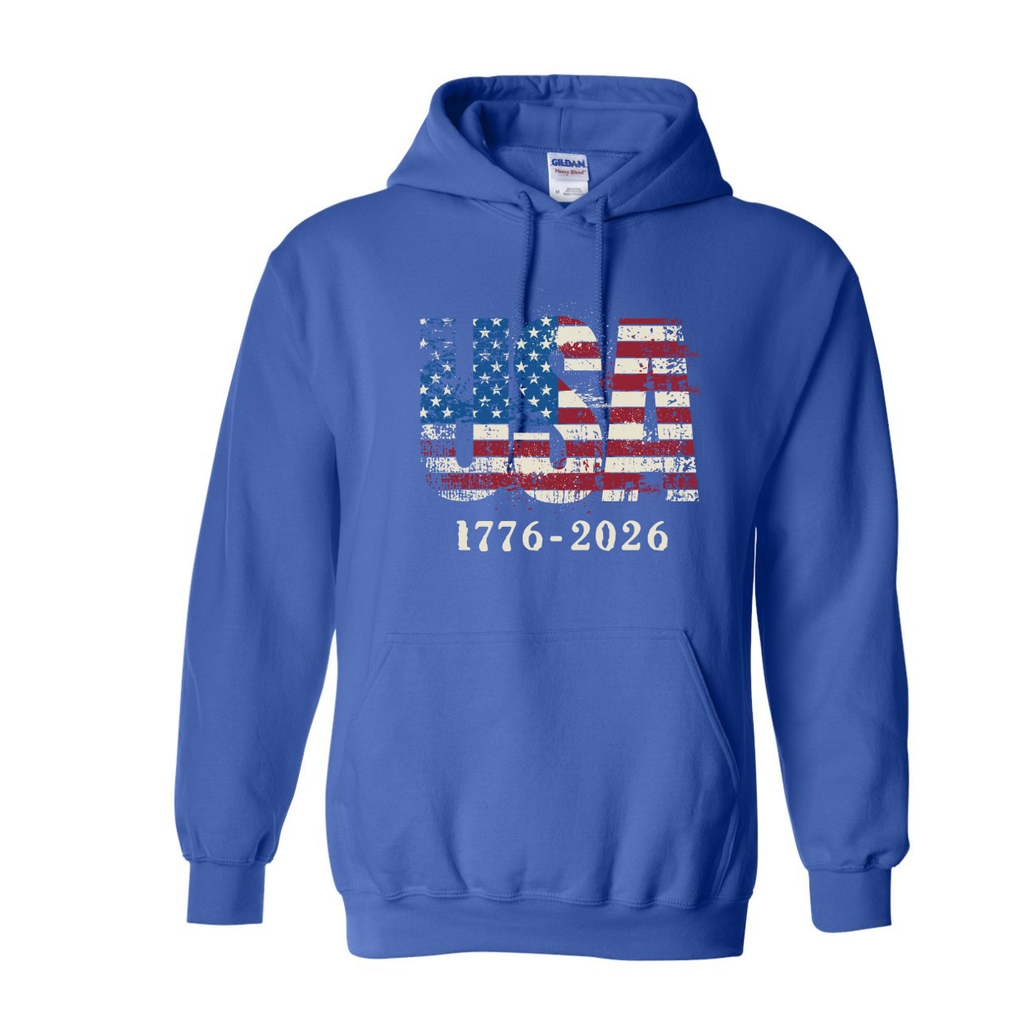 USA 250 Hoodie – 1776-2026 America Anniversary Patriotic Hoodie | Vintage American Flag Hoodie
