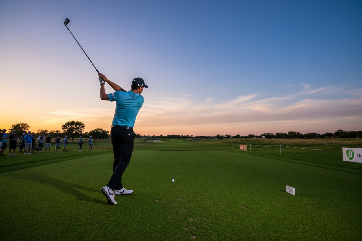 Golfer in Adidas Performance Polo