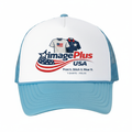 Custom Embroidery Trucker Cap with Image Plus USA logo