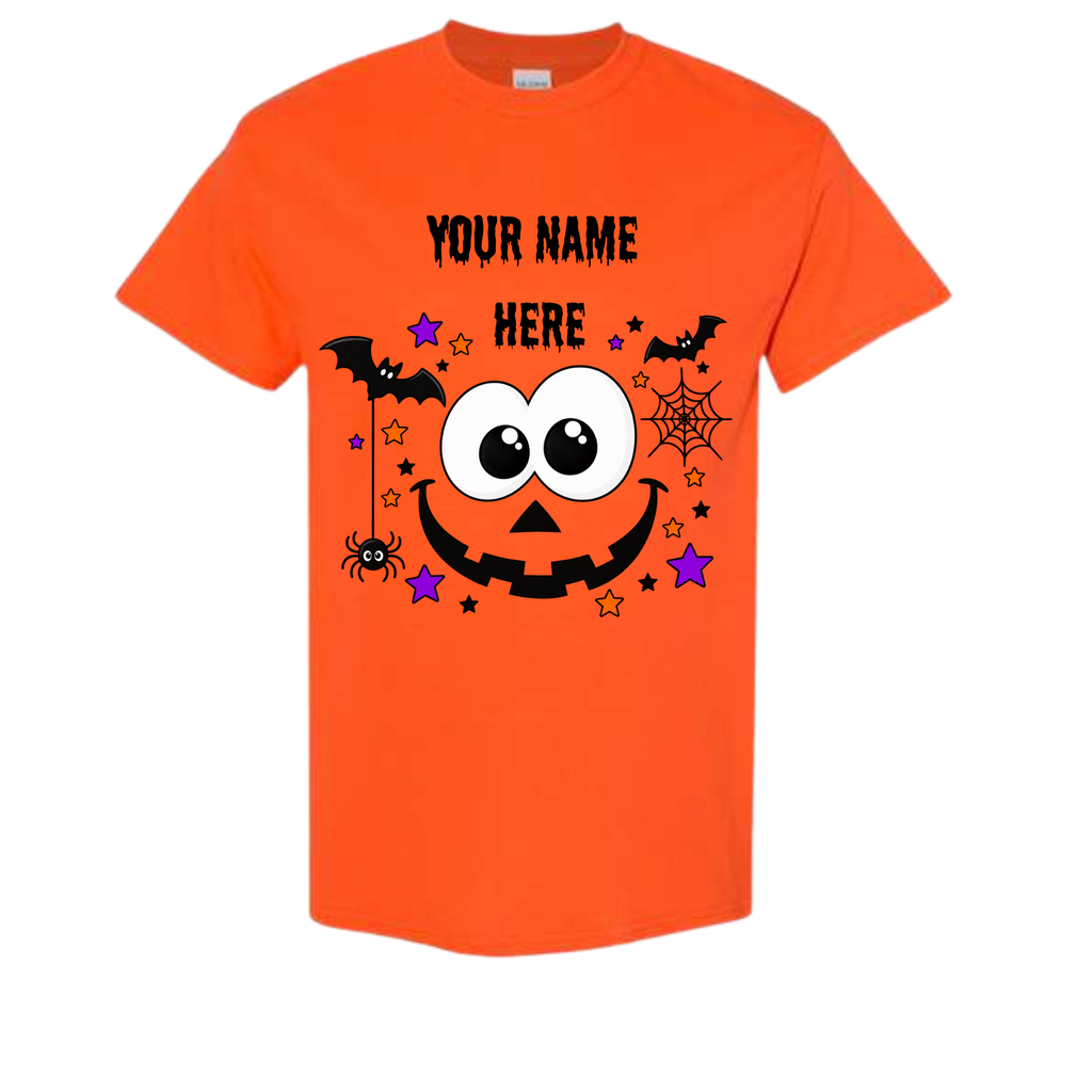 Personalized Halloween Pumpkin Shirt, Custom Name Kids Halloween Shirt, Boys Girls Trick or Treat Tee, Youth Halloween T-Shirt