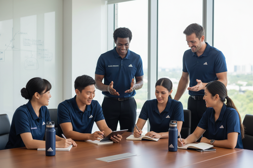 Team wearing Adidas Polos